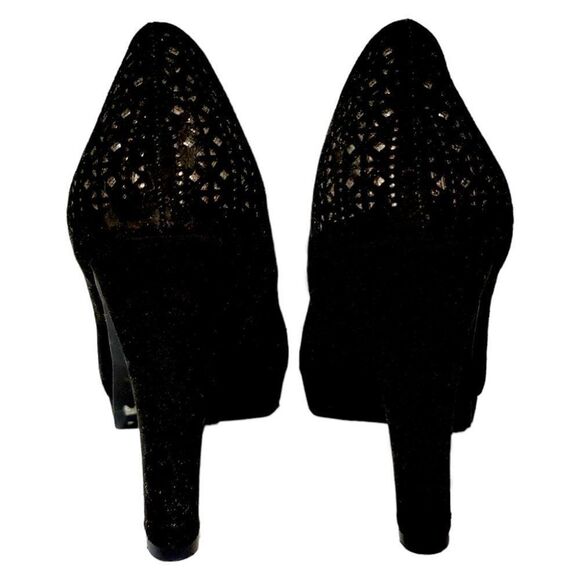 Juicy COUTURE velvety black peek-a-boo Heels - Picture 6 of 9
